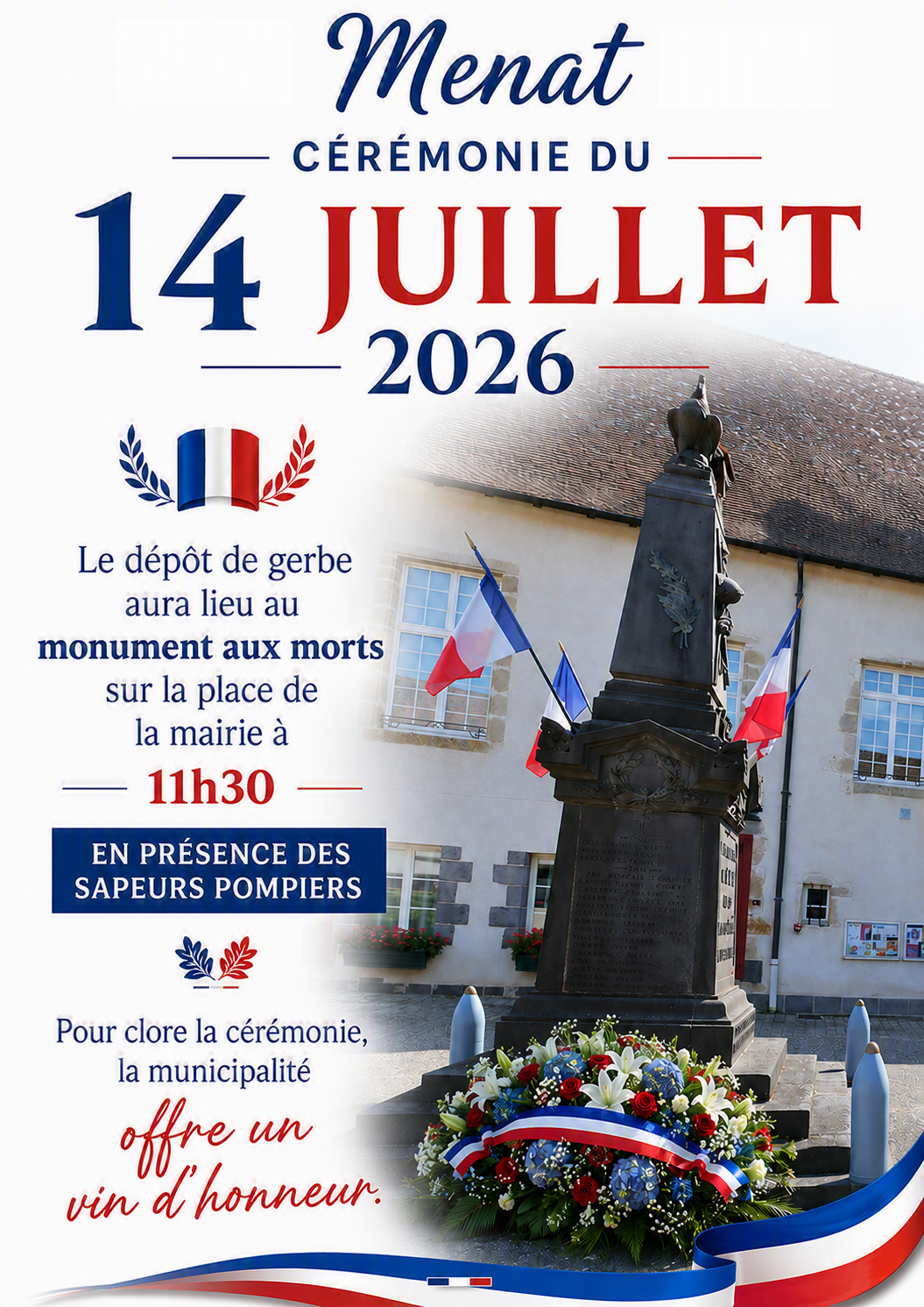 Cérémonie de la Fête Nationale – 14 Juillet 2026