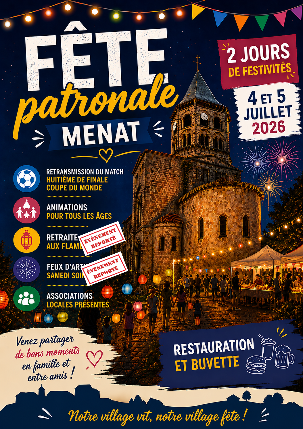 Programme actualisé / Fête Patronale – le 4 & 5 juillet 2026