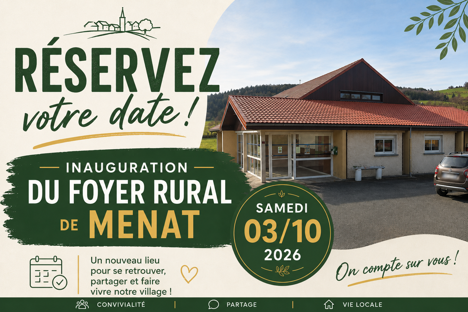 Inauguration Foyer Rural – 03 octobre 2026