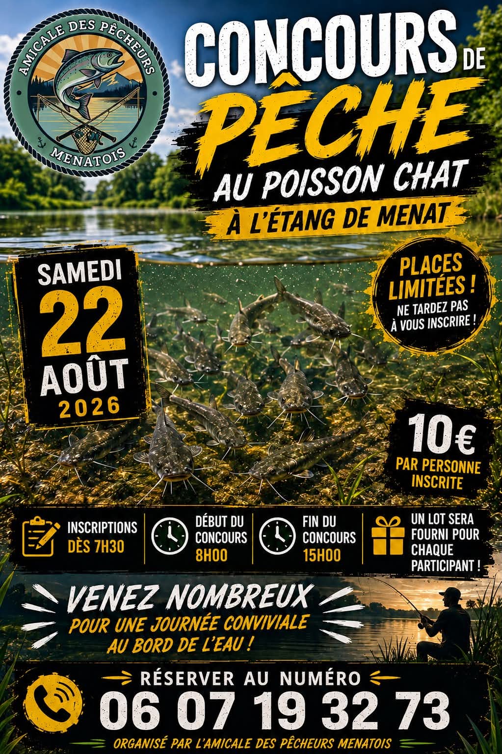 Concours de pêche au poisson chat – 22 août 2026
