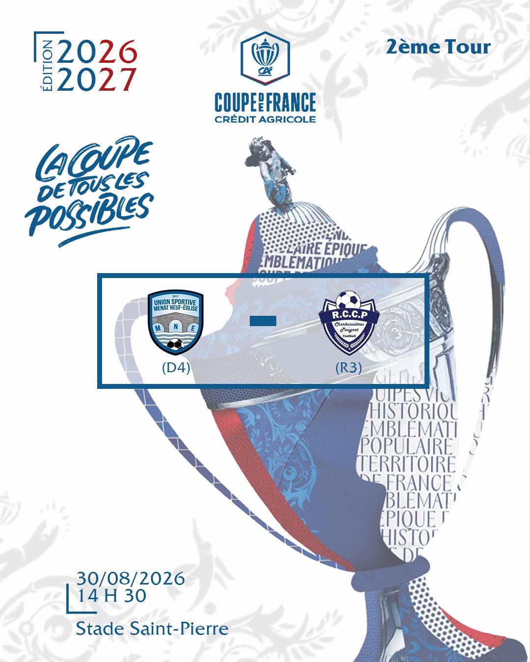 Coupe de France : 2ème Tour  – 30 août 2026