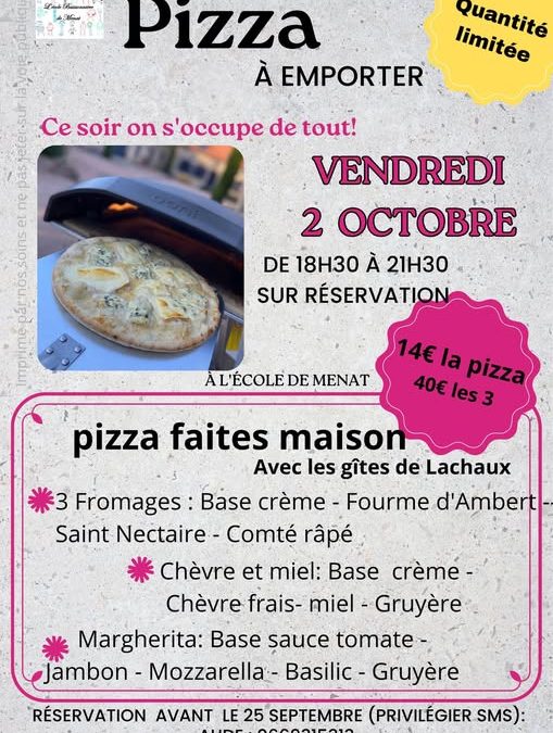 PIZZA A EMPORTER – 02.10.2026