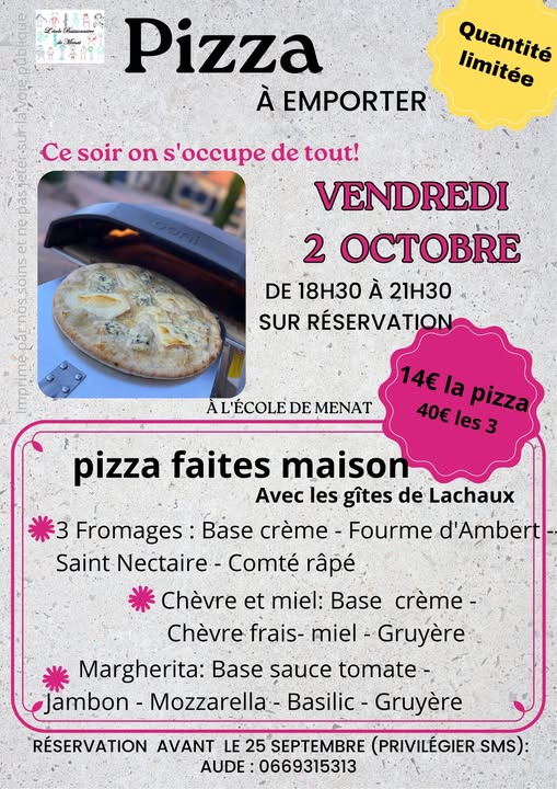 PIZZA A EMPORTER – 02.10.2026