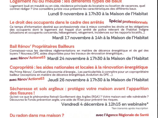 ADIL 63 – Les rencontres de l&rsquo;habitat / Automne 2026
