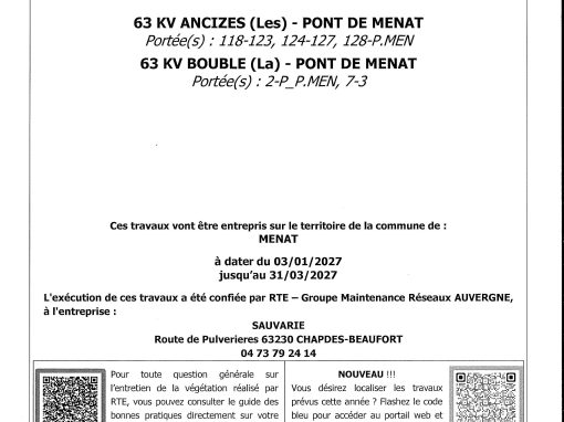 Travaux d&rsquo;entretien de la végétation – 01.2027 à 03.2027
